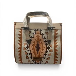 Wrangler Geometric Tan and Brown Tote